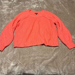 Wild Fable Bright Coral Crew Neck Sweater